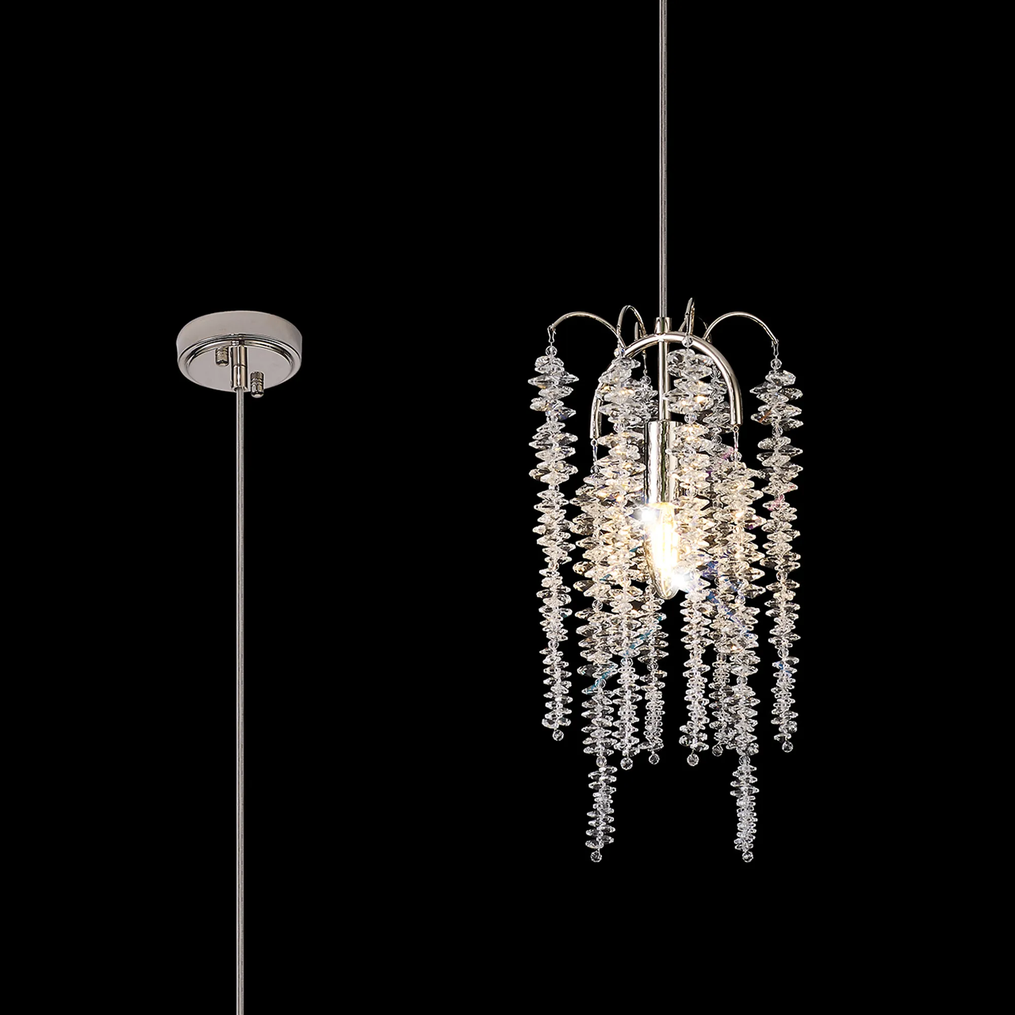 IL32906  Wisteria Pendant 1 Light Polished Nickel
